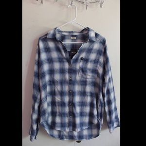 Hollister Blue & White Flannel